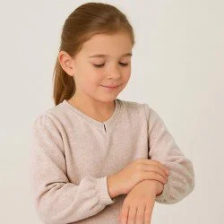 Tissu Maille Tricot Cashmere Touch Beige Clair Melange