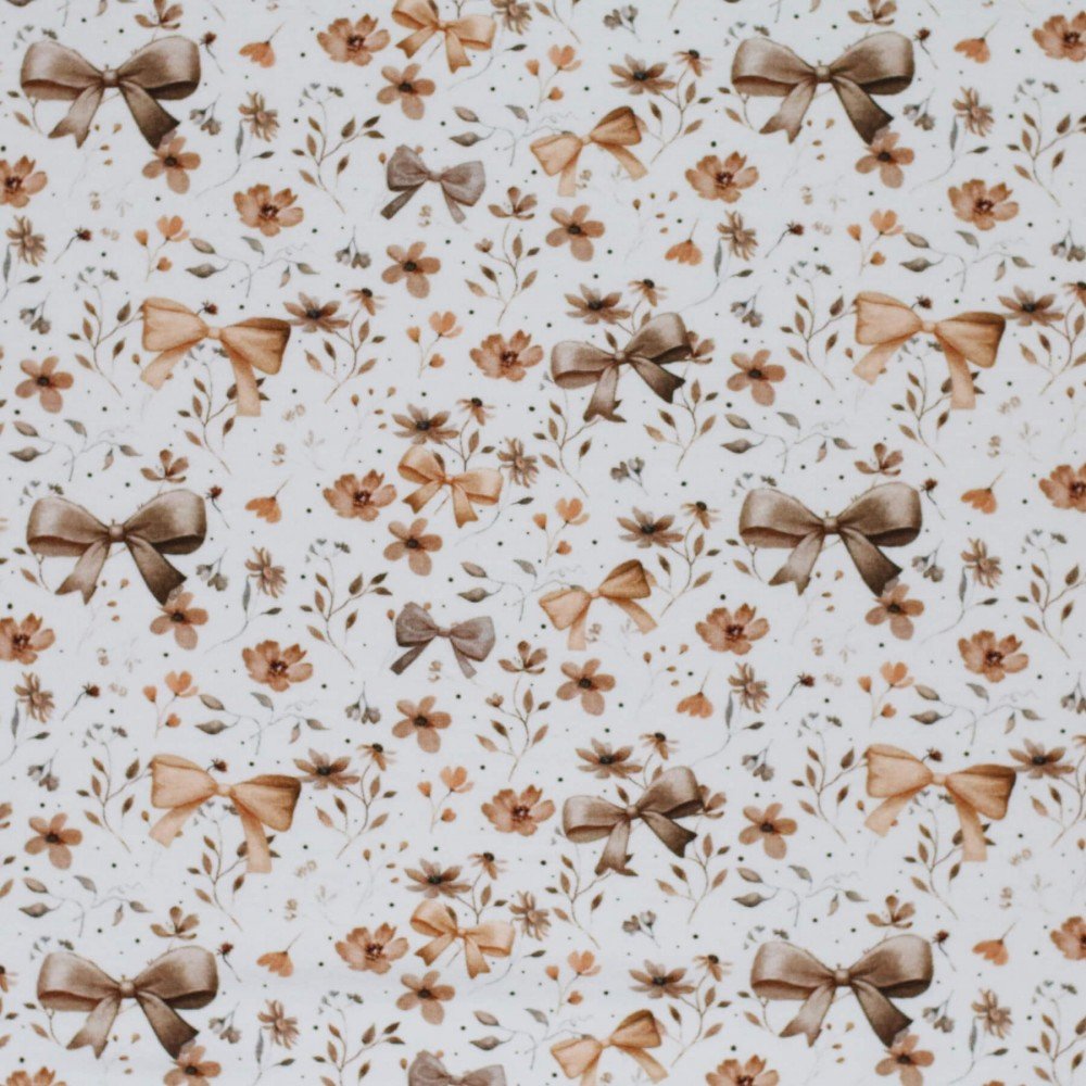 Bomuldjersey Digital Print - Sløjfer Blomst