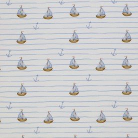 Jersey Cotton Fabric Digital Print - Maritime Boats