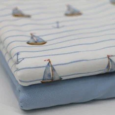 Jersey Cotton Fabric Digital Print - Maritime Boats Jersey Cotton Fabric Digital Print - Maritime Boats
