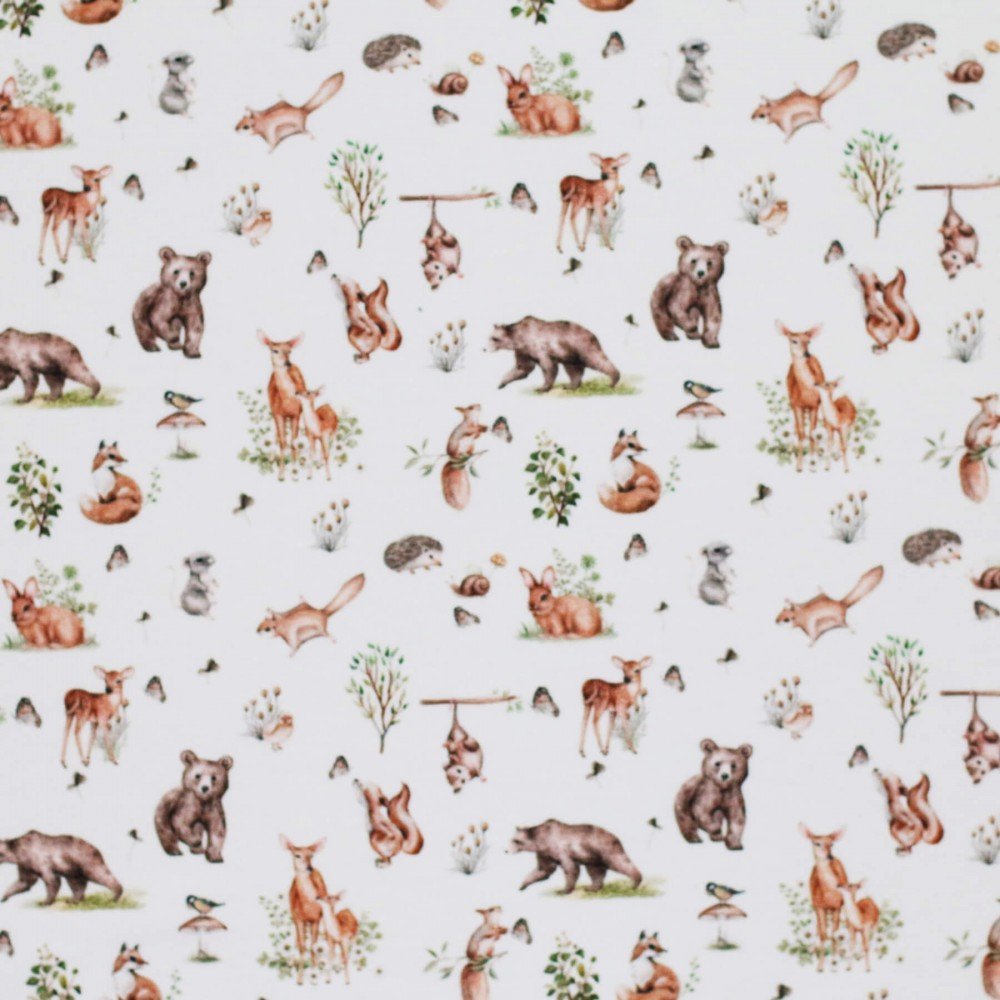 Bomuldjersey Digital Print - Natur Dyr