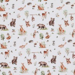 Jersey Cotton Fabric Digital Print - Nature Animals
