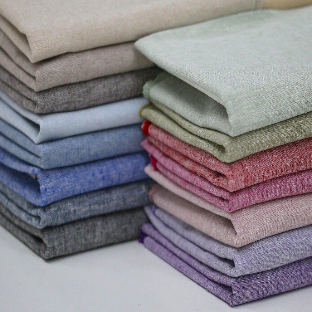 Leinen Chambray Stoff Violett - luftig und leicht Leinen Chambray Stoff Violett - (Dekostoffe)