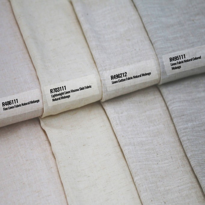Lightweight Linen Viscose Slub Fabric Natural Melange - (Fashion Fabrics)