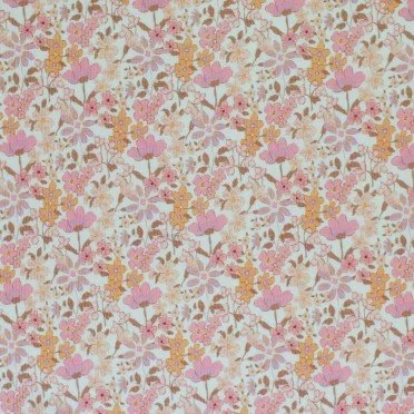 Rib Jersey Strikstof - Pastel Engblomst - (Jerseystoffer)