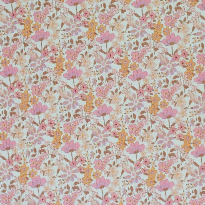 Rippstrick Jersey Stoff - Pastell Wiesenblume Rippstrick Jersey Stoff - Pastell Wiesenblume - (Jersey Stoffe)