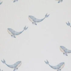 Rippstrick Jersey Stoff - Großer Wal Stahlblau