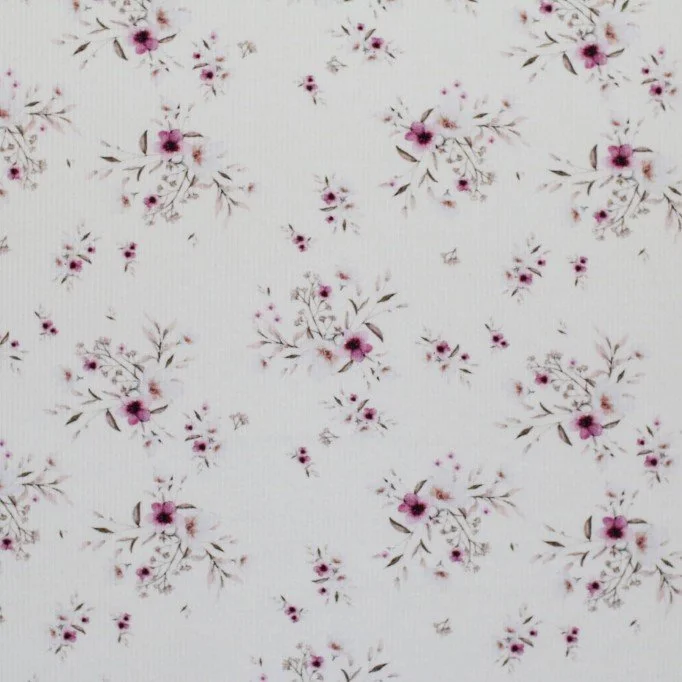Rib Knit Jersey Fabric - Cherry Blossom Old Lilac - (Jersey Fabrics)