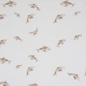 Rib Knit Jersey Fabric - Killer Whale Beige