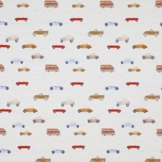 Rib Knit Jersey Fabric - Little Cars