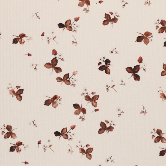 Rib Knit Jersey Fabric - Pineapple strawberry - (Jersey Fabrics)