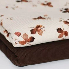 Rib Jersey Stof - Ananas Aardbei Bruin Rib Jersey Stof - Ananas Aardbei Bruin