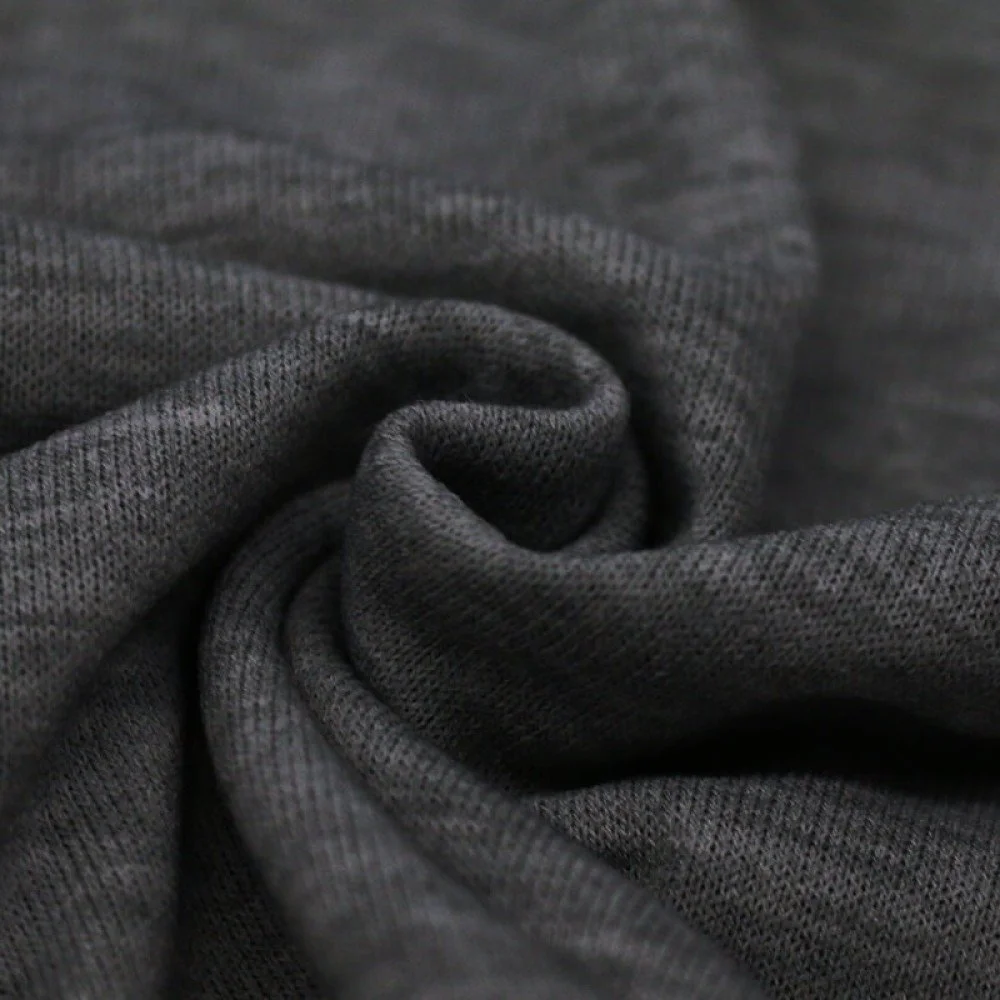 Angora Jersey Fabric Dark Grey Melange Angora Jersey Fabric Dark Grey Melange