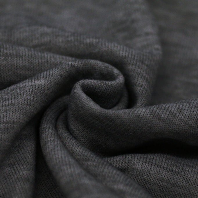 Tissu Maille Tricot Angora Gris Foncé Melange - (Tissus De Mode)