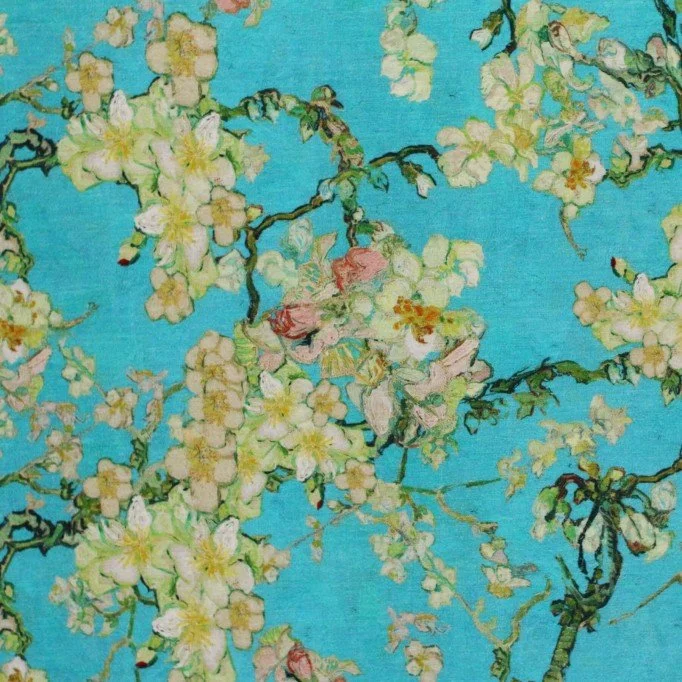 Tissu Jersey Bambou Impression Numérique - Fleur D'amandier De Van Gogh Tissu Jersey Bambou Impression Numérique - Fleur D'amandier De Van Gogh - (Tissu Jersey Imprimé )