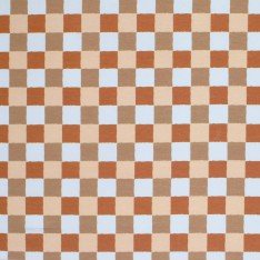 Jersey Katoen Digitale Print - Blokken 25mm Bruin Beige