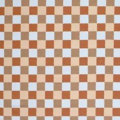 Jersey Cotton Fabric Digital Print - Blocks 25mm Brown Beige