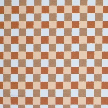 Jersey Di Cotone Stampa Digitale - Blocchi 25mm Marrone Beige - (Jersey Di Cotone Digitale Stampata)