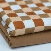 Jersey Coton Impression Numérique - Blocs 25mm Marron Beige - (Jersey Coton Impression Numérique)