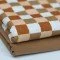 Jersey Di Cotone Stampa Digitale - Blocchi 25mm Marrone Beige - (Jersey Di Cotone Digitale Stampata)