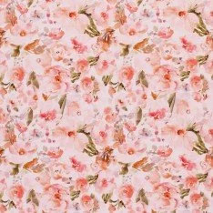 Jersey Cotton Fabric Digital Print - Dusty Pink Rose Flower 