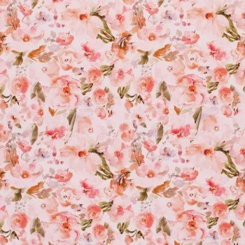 Baumwolljersey Digital - Dusty Rosa Rose Blume