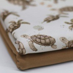 Jersey Cotton Fabric Digital Print - Turtle Sea Jersey Cotton Fabric Digital Print - Turtle Sea