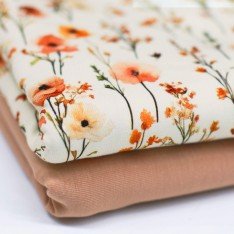 Bomuldjersey Digital Print - Valmueblomstrende Dusty Pink Bomuldjersey Digital Print - Valmueblomstrende Dusty Pink