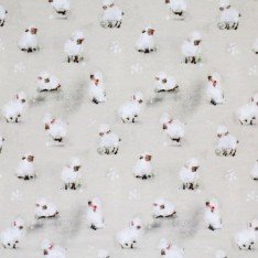 Jersey Cotton Fabric Digital Print - Sheep Beige