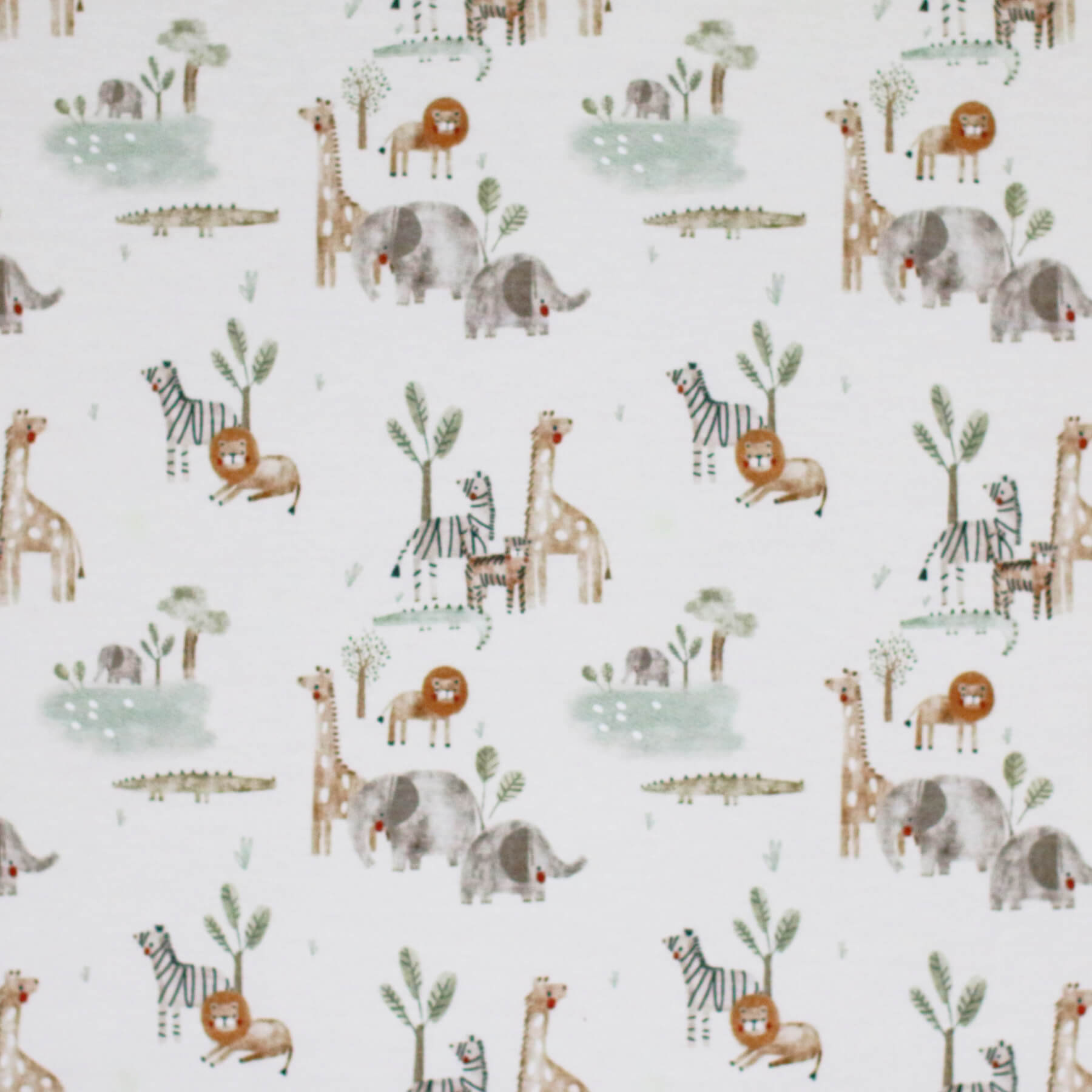 Jersey Katoen Digitale Print - Wildlife Beige
