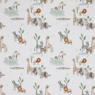 Jersey Katoen Digitale Print - Wildlife Beige - (Jersey Katoen Digitale Print)