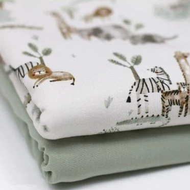 Jersey Katoen Digitale Print - Wildlife Beige - (Jersey Katoen Digitale Print)