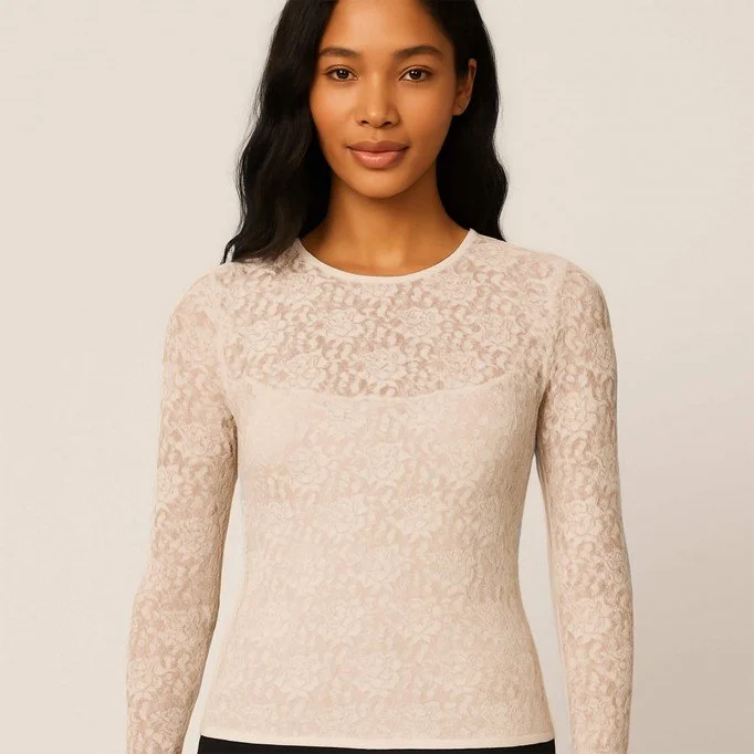Tessuto Pizzo Stretch Beige - (Pizzo Tessuto)