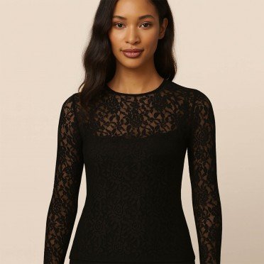 Tissu Dentelle Élastique Noir - (Dentelle Tissu )