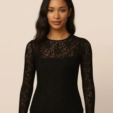 Tissu Dentelle Élastique Noir - (Dentelle Tissu )