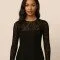 Tissu Dentelle Élastique Noir - (Dentelle Tissu )
