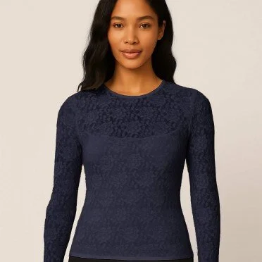 Lace Fabric Stretch Navy - (Lace Fabric)