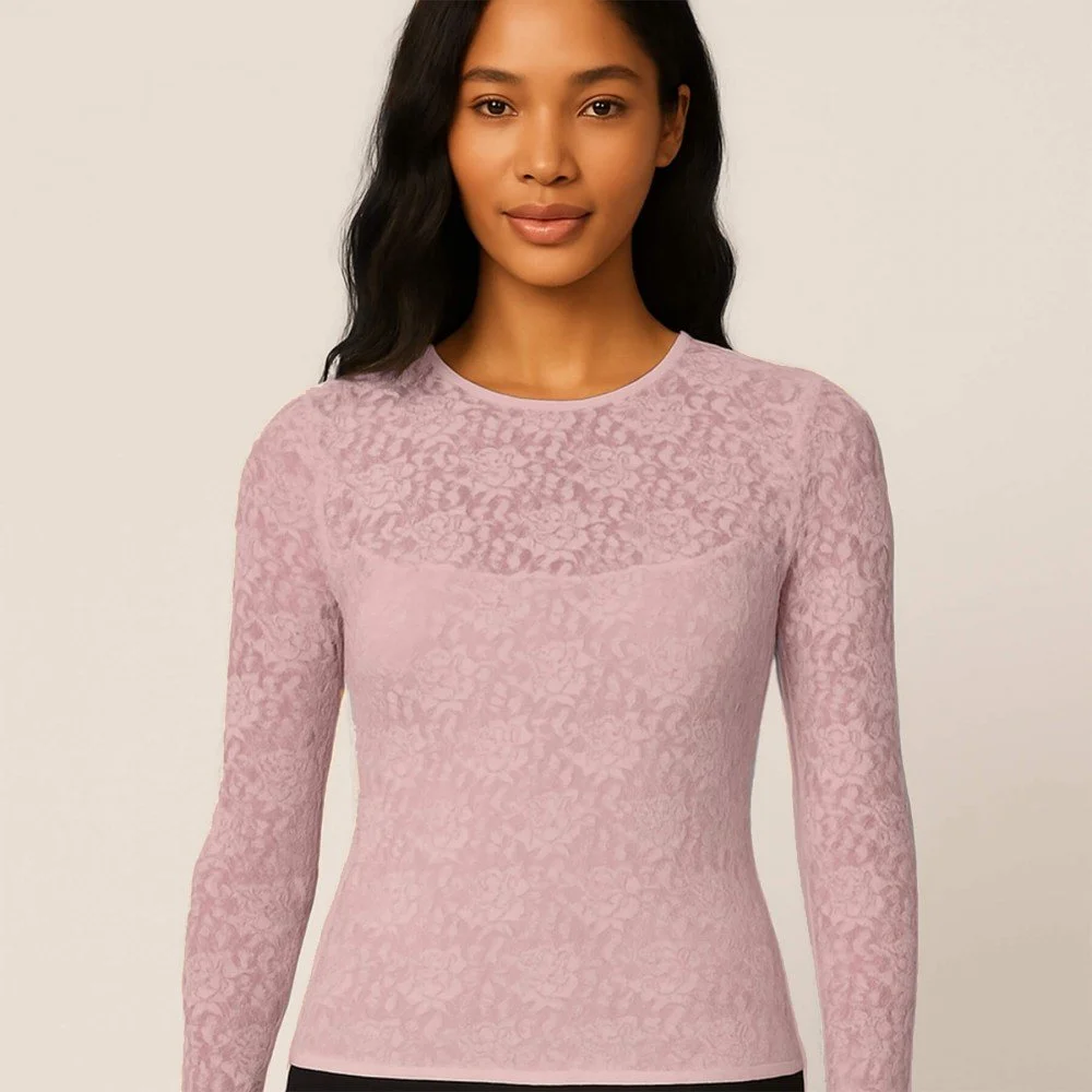 Lace Fabric Stretch Old Pink