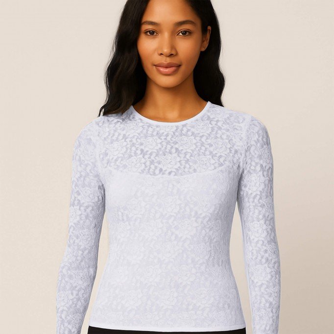 Lace Fabric Stretch White - (Lace Fabric)