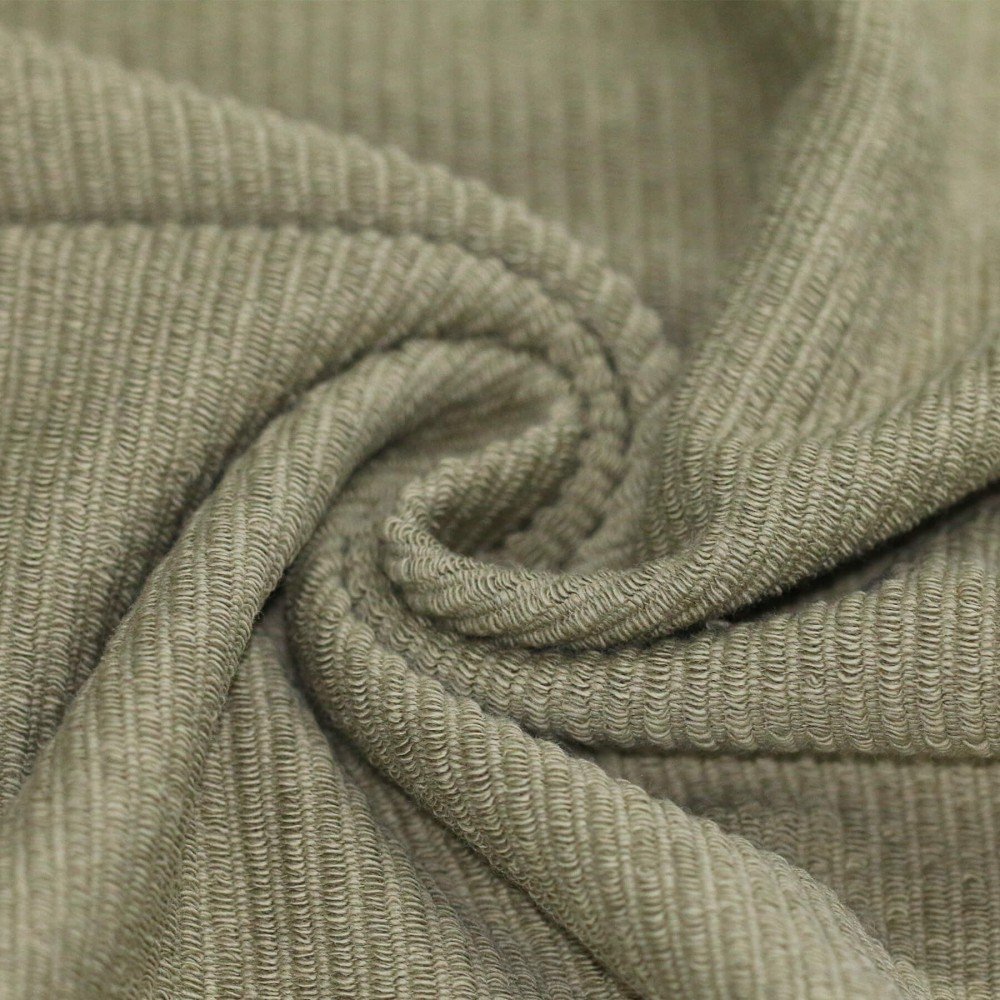 Rib Loop Terry Jersey Fabric Olive 