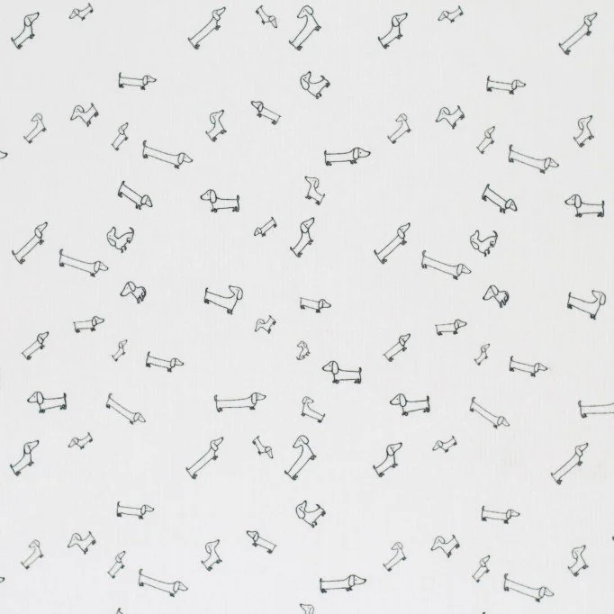 Rib Jersey Fabric Printed - Irregular Dogs Rib Jersey Fabric Printed - Irregular Dogs - (Jersey Fabrics)