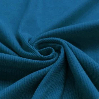 Rib Jersey Stof Petrol Blauw Rib Jersey Stof Petrol Blauw