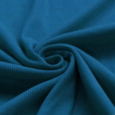Rib Knit Jersey Fabric Petrol Blue - (Jersey Fabrics)