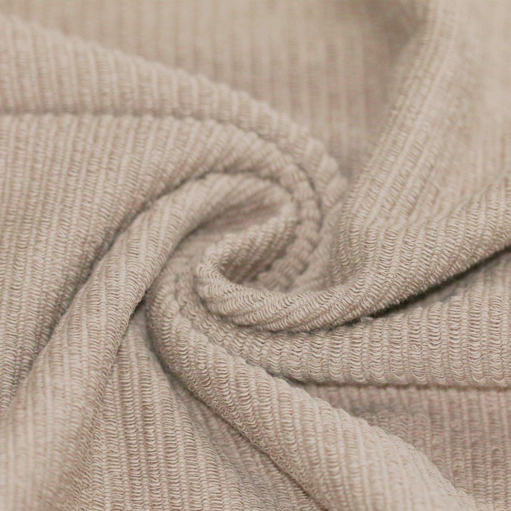 Rib Loop Terry Jersey Fabric Dark Beige - (Jersey Fabrics)