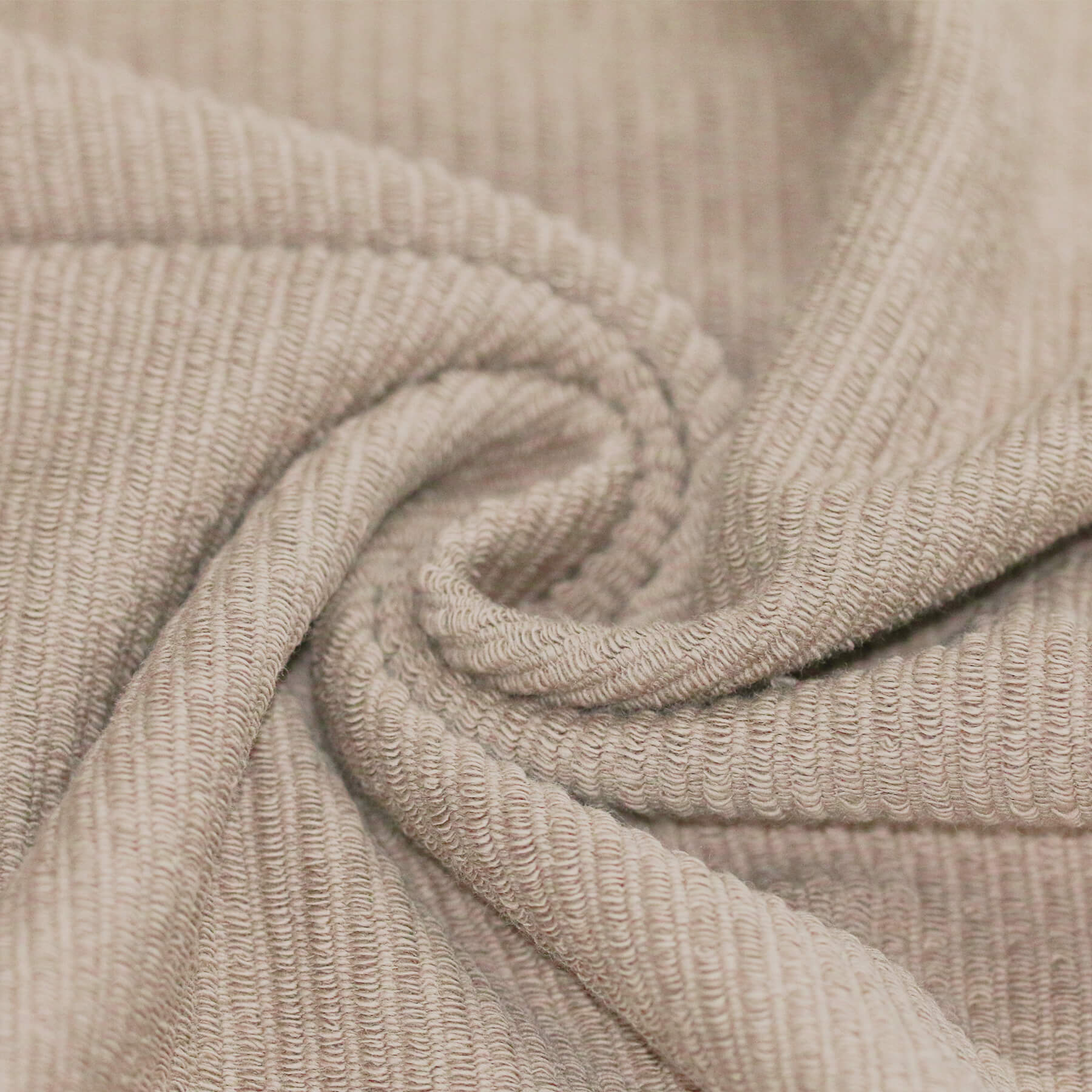 Rib Loop Terry Jersey Stof Donker Beige