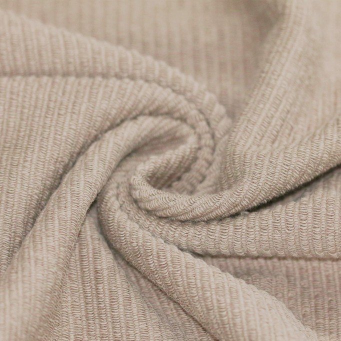 Tessuto a Costine Loop Terry Beige Scuro - (Jersey Tessuti)