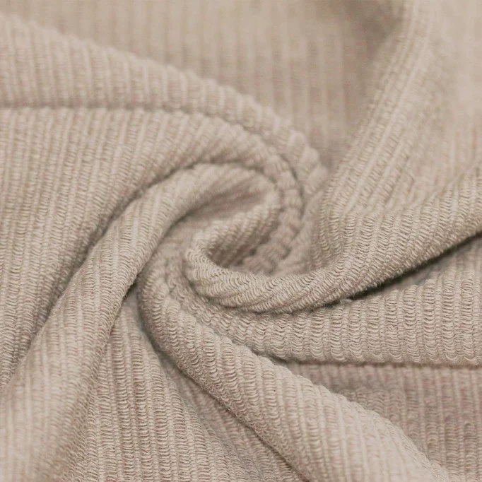 Rib Loop Terry Jersey Stof Donker Beige - (Jersey Stoffen)