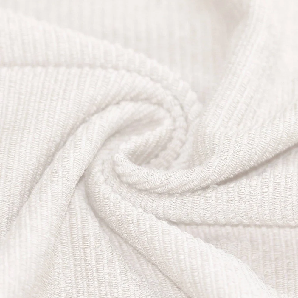 Rib Loop Terry Jersey Fabric Ecru
