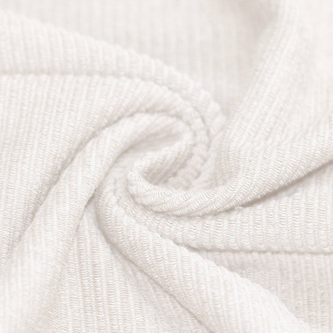 Tissu Loop Terry Jersey à Côtes Écru - (Tissus Jersey)