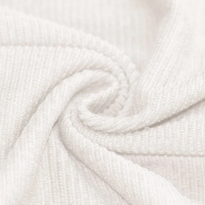 Rib Loop Terry Jersey Fabric Ecru - (Jersey Fabrics)